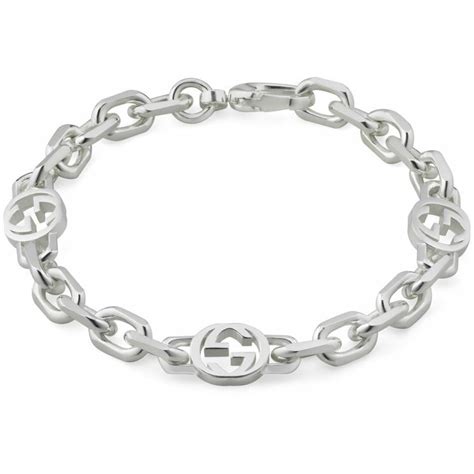 bracciale gucci donna argento - Bracciale con GG in argento 925 .